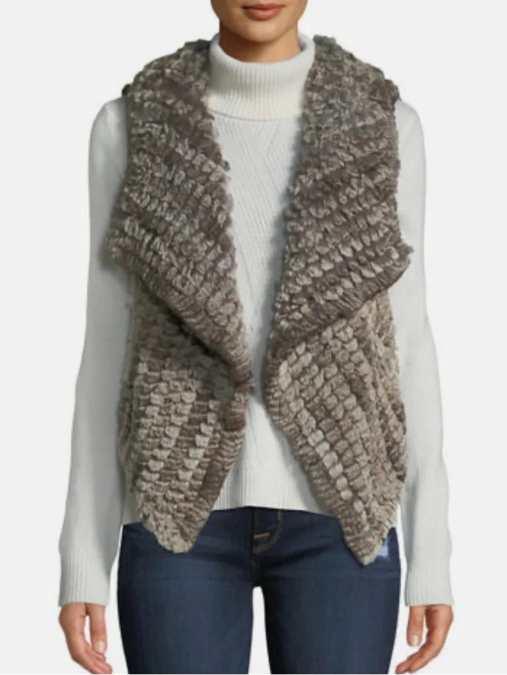 Bagatelle Heritage Draped Open-Front Faux Fur Vest